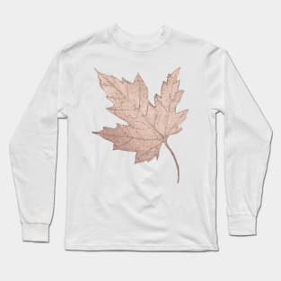 Maple Leaf/Faux Rose Gold Foil Long Sleeve T-Shirt